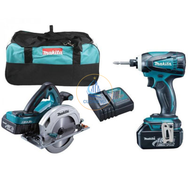 Bộ Sản Phẩm Máy Cưa Đĩa Khoan Bắn Bắt Vặn Vít Dùng Pin Makita DLX2085M
