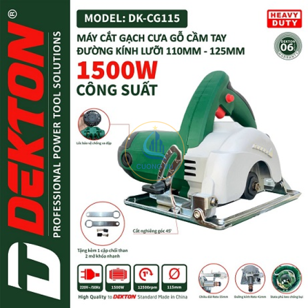 Máy Cắt Đá, Cắt Gạch, Cưa Gỗ Dekton DK-CG115