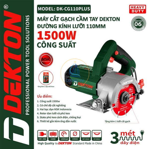 Máy Cắt Đá, Cắt Gạch Dekton DK-CG110PLUS