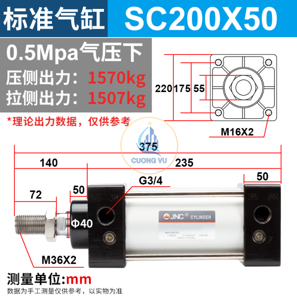 Xy Lanh ( Xi Lanh ) Khí Nén SC200