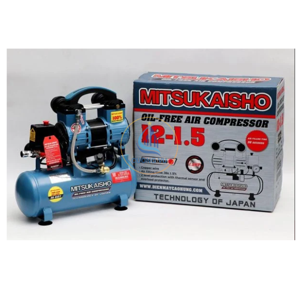 Máy Nén Khí Mitsukaisho Không Dầu 12L 1.5HP