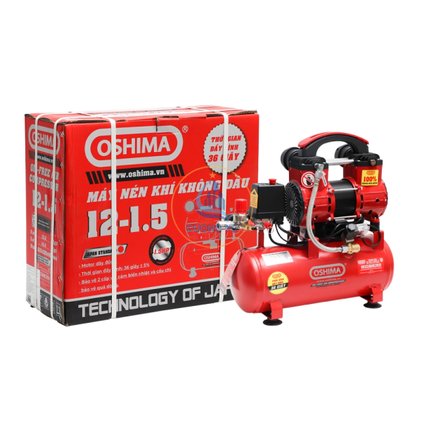 Máy Nén Khí Oshima 12L 1.5Hp Không Dầu